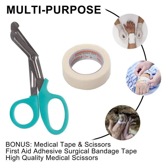 Alt view image 6 of 7 - Conforming Bandage, 4 x 5 Yards Stretched, 24-Pack Gauze Bandage Rolls with Bonus Tape + Scissors, First Aid Supplies, Non-Sterile