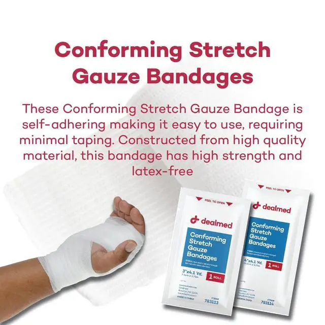 Alt view image 4 of 7 - 2 in Sterile Stretch Gauze Bandage - Latex Free - 12 Rolls