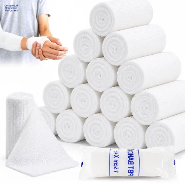 Main image of 15PACK Gauze Rolls Bandages - 3 in x 4.9 Yards Rolled Gauze Wrap
