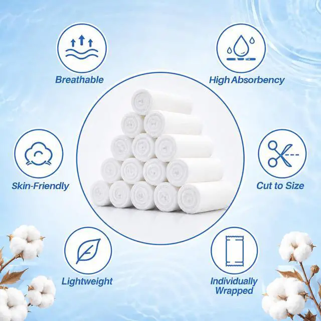 Alt view image 6 of 7 - 15PACK Gauze Rolls Bandages - 3 in x 4.9 Yards Rolled Gauze Wrap