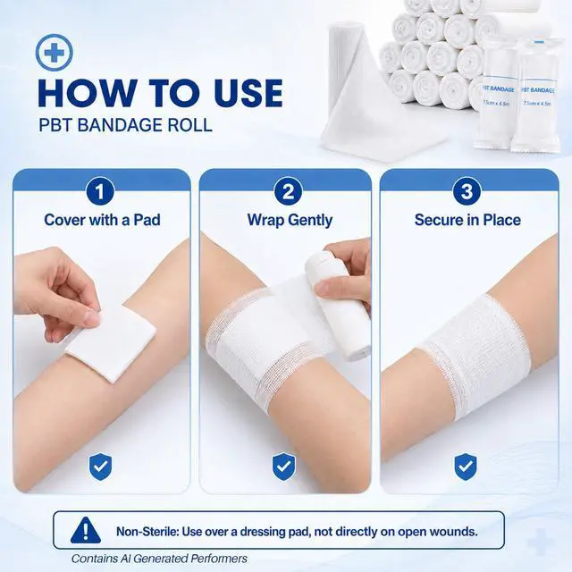 Alt view image 5 of 7 - 15PACK Gauze Rolls Bandages - 3 in x 4.9 Yards Rolled Gauze Wrap