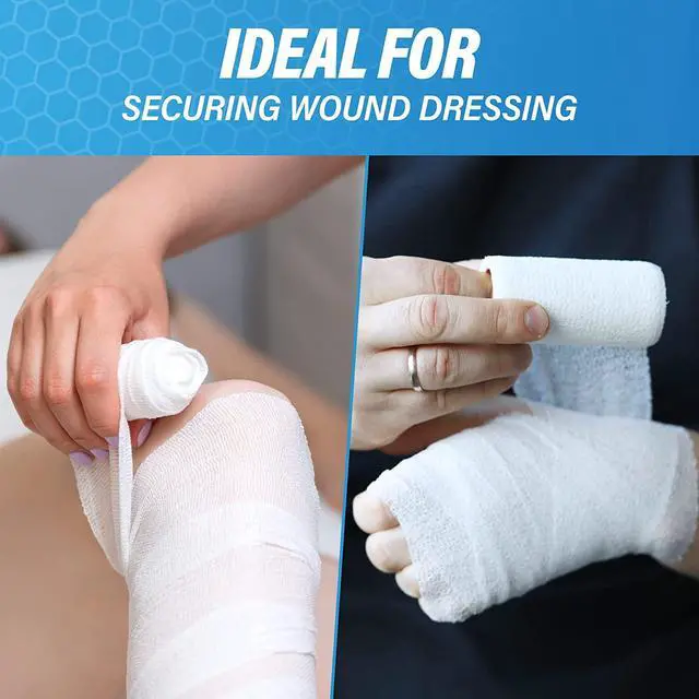 Alt view image 3 of 6 - Gauze Rolls Rolled Gauze- Medical Tape Included - Flexible, Stretchable 3 x 4.1 Yards Bandage Wrap for Wound Dressing 20 Rolls.