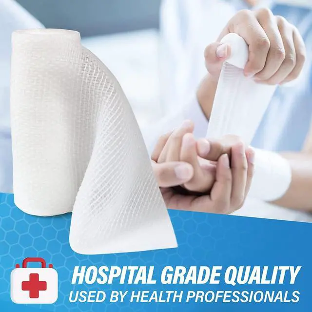 Alt view image 4 of 6 - Gauze Rolls Rolled Gauze- Medical Tape Included - Flexible, Stretchable 3 x 4.1 Yards Bandage Wrap for Wound Dressing 20 Rolls.