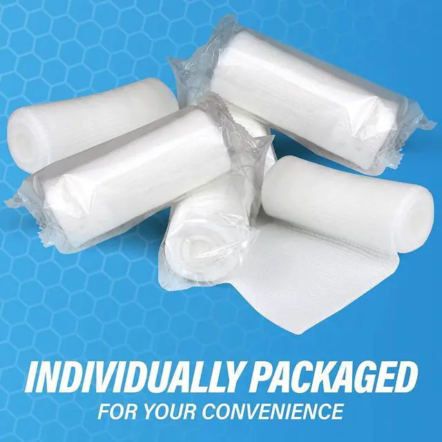 Alt view image 6 of 6 - Gauze Rolls Rolled Gauze- Medical Tape Included - Flexible, Stretchable 3 x 4.1 Yards Bandage Wrap for Wound Dressing 20 Rolls.
