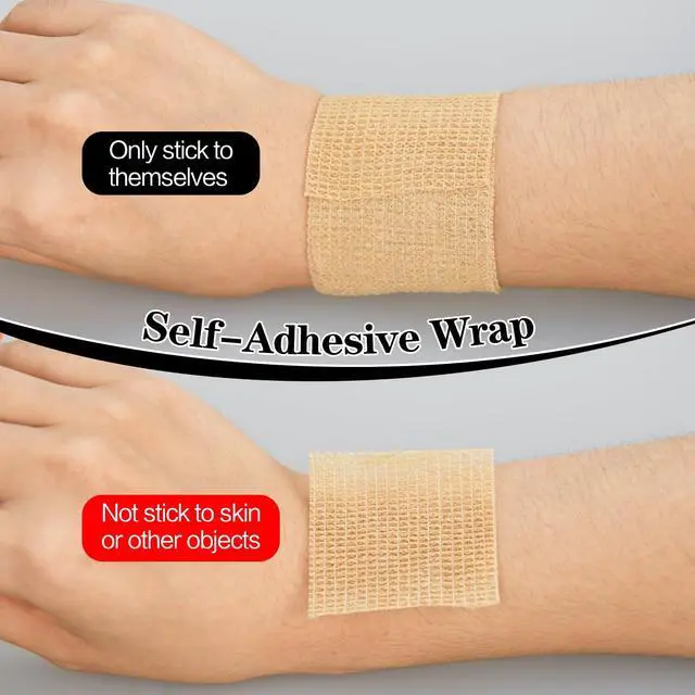 Alt view image 3 of 7 - 2" Self Adhesive Bandage Wraps, 6pcs 5 Yard Breathable Elastic Wraps, Skin Color Vet Wraps