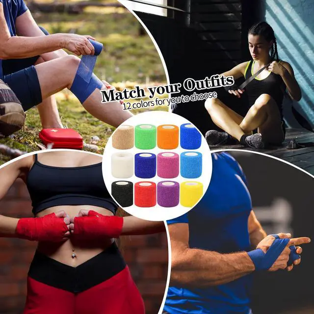 Alt view image 4 of 7 - 2" Self Adhesive Bandage Wraps, 6pcs 5 Yard Breathable Elastic Wraps, Skin Color Vet Wraps