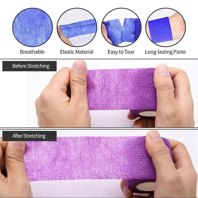 Alt view image 6 of 7 - 2" Self Adhesive Bandage Wraps, 6pcs 5 Yard Breathable Elastic Wraps, Skin Color Vet Wraps