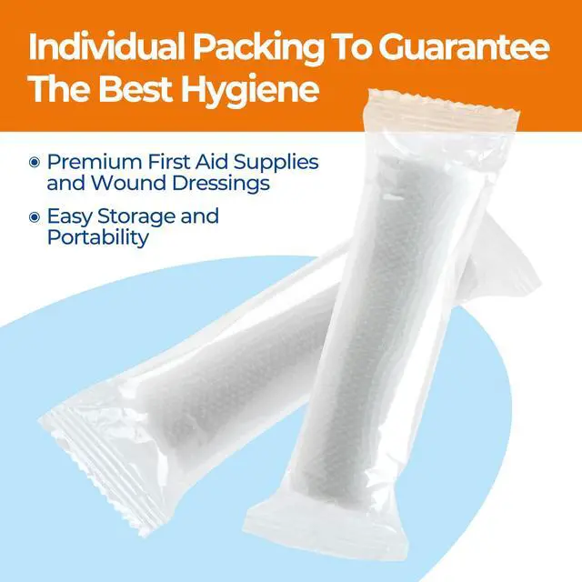 Alt view image 5 of 7 - Gauze Rolls Bandages 4in x 4.1yds, 24 Rolls Conforming Stretch Gauze Bandage 4 Inch, Individually Wrapped Includes Medical Tape