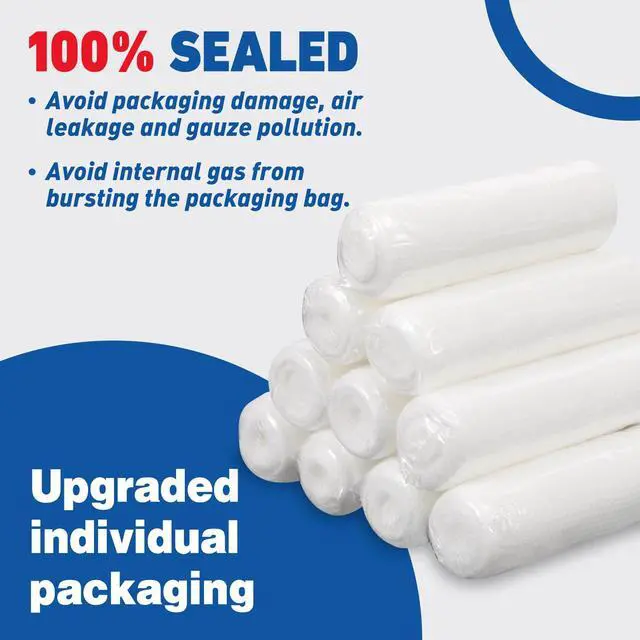 Alt view image 4 of 7 - 25 Pack Gauze Rolls Bandages, 3 in x 4.1 Yards, Premium Medical Supplies & First Aid Supplies, Bandage Wrap Vet Wrap, Mummy Wraps