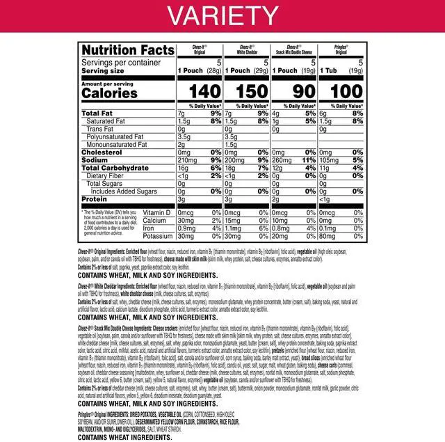Alt view image 2 of 7 - Pringles Variety Pack Snacks, Lunch Snacks, Family Size (20 Packs)