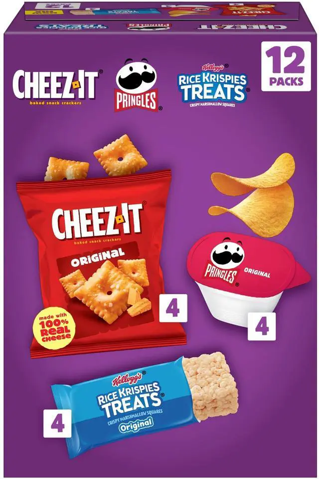 Main image of Pringles, Rice Krispies Treats, Lunch Snacks, Sweet and Salty Variety Pack 9.8oz Box (12 Packs)