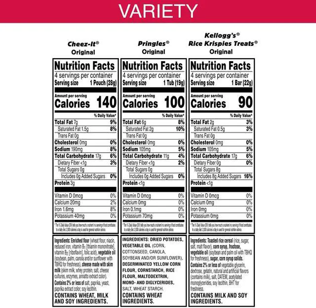 Alt view image 2 of 7 - Pringles, Rice Krispies Treats, Lunch Snacks, Sweet and Salty Variety Pack 9.8oz Box (12 Packs)