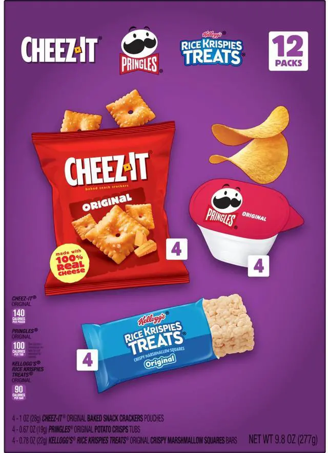 Alt view image 6 of 7 - Pringles, Rice Krispies Treats, Lunch Snacks, Sweet and Salty Variety Pack 9.8oz Box (12 Packs)