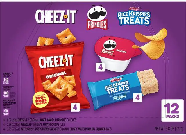 Alt view image 7 of 7 - Pringles, Rice Krispies Treats, Lunch Snacks, Sweet and Salty Variety Pack 9.8oz Box (12 Packs)