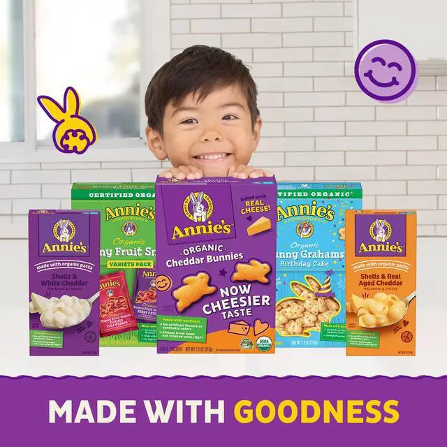 Alt view image 5 of 6 - Organic Cheddar Bunnies Baked Snack Crackers, 12 oz., 12 Pouches