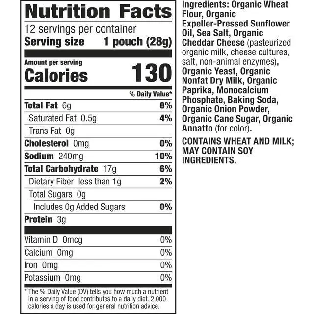 Alt view image 6 of 6 - Organic Cheddar Bunnies Baked Snack Crackers, 12 oz., 12 Pouches