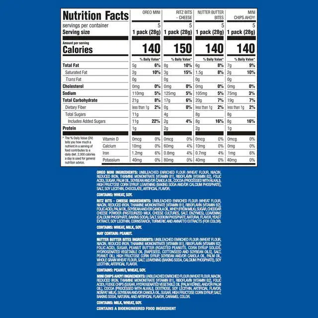 Alt view image 2 of 7 - Snacks Variety Pack, 4 Flavors, Cookies & Crackers, 20 Snack Packs
