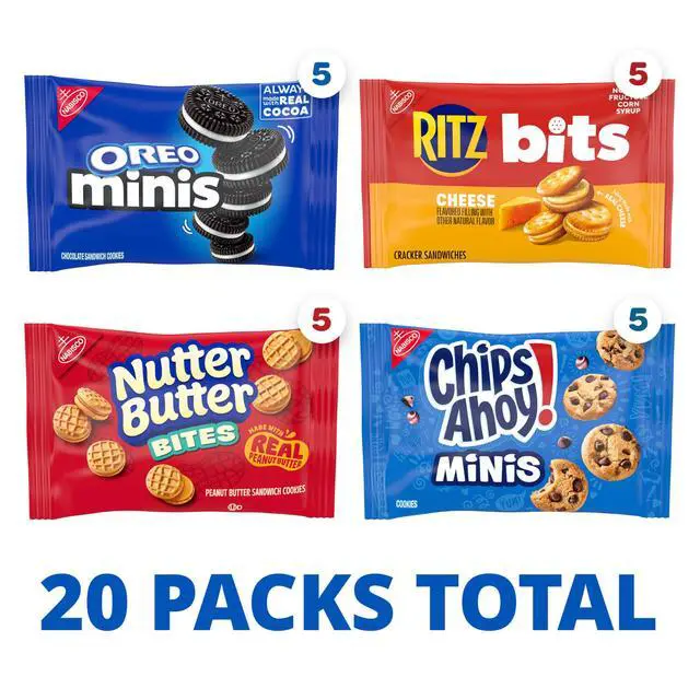 Alt view image 4 of 7 - Snacks Variety Pack, 4 Flavors, Cookies & Crackers, 20 Snack Packs