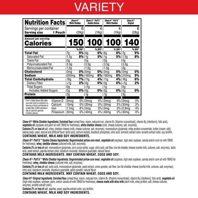 Alt view image 2 of 7 - Cheese Crackers, Baked Snack Crackers, Office and Kids Snacks, Variety Pack, 17.72oz Box (20 Pouches)
