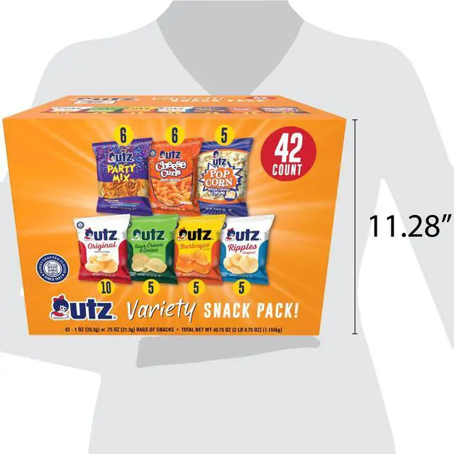 Alt view image 3 of 7 - Snack Variety Pack Individual Snacks, Includes Potato Chips, Cheese Curls, Popcorn, and Party Mix, Crunchy Travel Snacks for Lunches, Vending Machines, and Enjoying on the Go (Pack of 42)