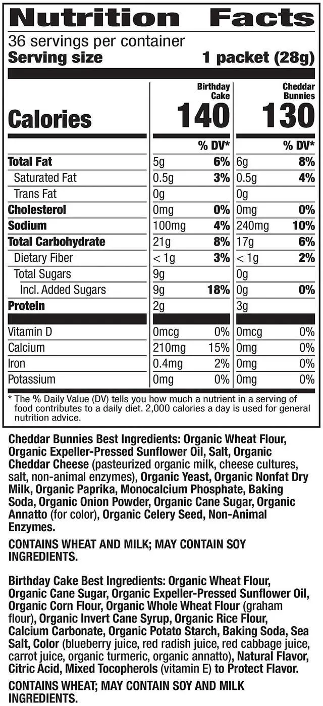 Alt view image 6 of 6 - Organic Snack Variety Pack, Cheddar Bunnies & Grahams, 36 ct