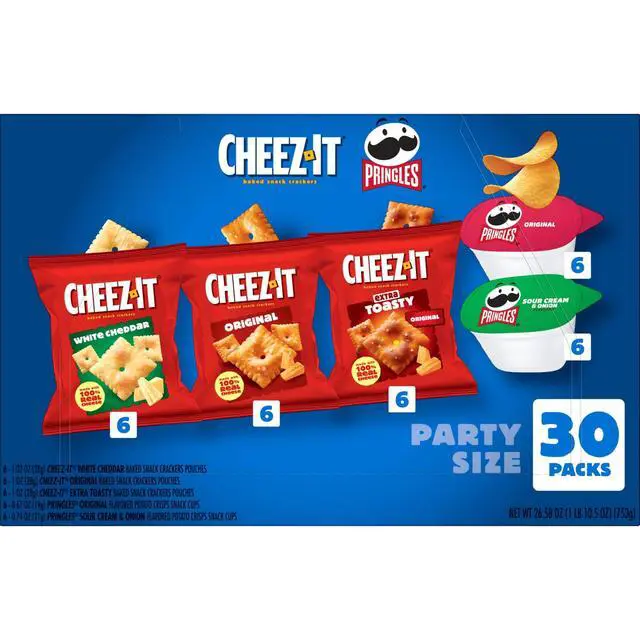 Alt view image 5 of 7 - Pringles, Salty Snacks, Party Size, Variety Pack, 26.58oz Box (30 Packs)