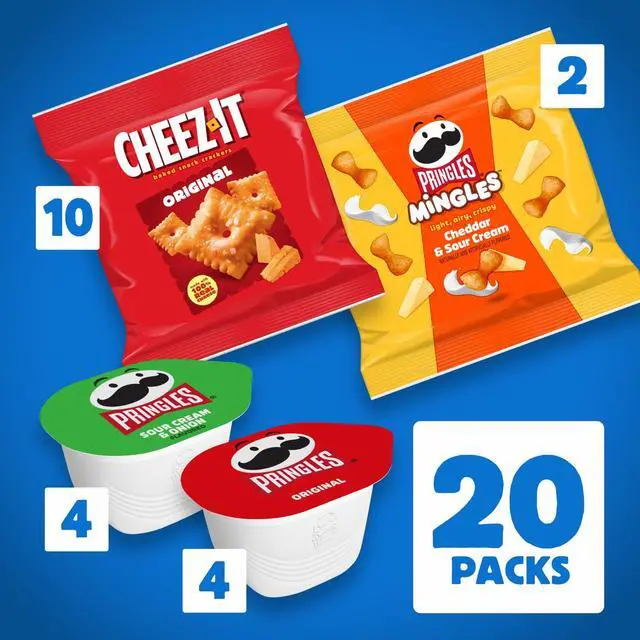 Alt view image 5 of 7 - Cheez-It and Pringles Snacks, Grab and Go, Variety Pack, 17.04oz Box (20 Count)