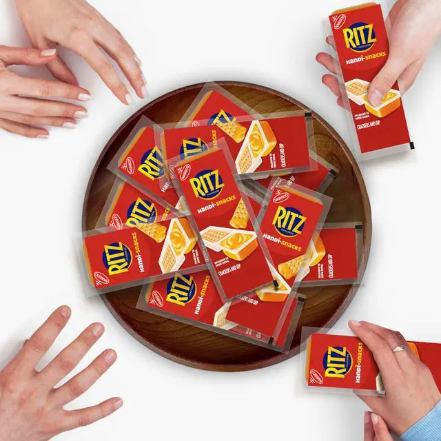 Alt view image 7 of 7 - RITZ Crackers 'N Cheesy Dip Snack Packs, 20 Snack Packs