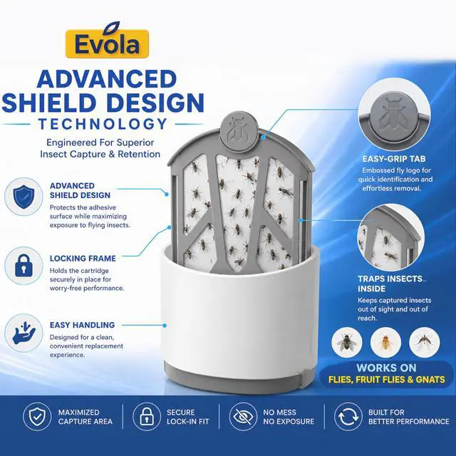 Alt view image 3 of 7 - 4 Pack Flying Insect Trap Refills - Compatible with Zevo Flying Insect Trap M364, M364A & MAX Bases - Fruit Fly, Gnat, Bug & Mosquito Catcher Replacement Cartridges