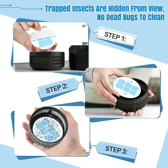 Alt view image 4 of 7 - 20 Pack Replacement Glue Cards, Compatible with DynaTrap DT152/DynaTrap 21523/Katchy Duo Indoor Insect Trap, 3.4 Inches Refill Sticky Pads, Glue Boards Insect Catcher for Fly Mosquito Bug