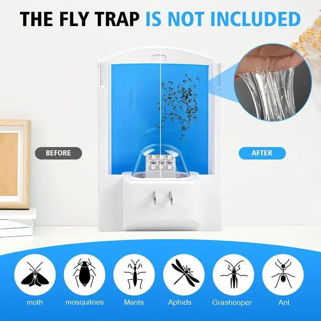 Alt view image 3 of 7 - 15 Pack Flying Insect Trap Refills Compatible with Osvdo Plug-in Device, Fruit Fly Traps for Indoors Refill Kit, No Device, Glue Board Insect Catcher for Mosquito (Classic)
