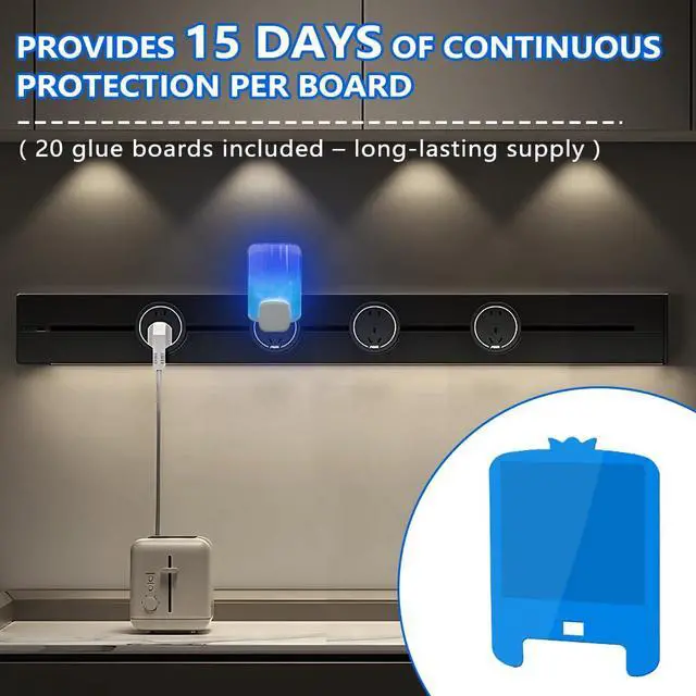 Alt view image 2 of 7 - 20 PCS Refill Cartridges Compatible with Raid Light Trap Refills Glue Boards Replacement Set, Refill Cartridges Compatible with STEM Blue Light Trap, Double-Sided Adhesive Sticky Traps Glue Cards