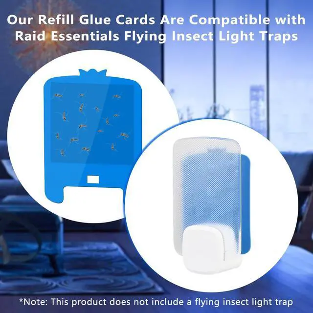 Alt view image 4 of 7 - 20 PCS Refill Cartridges Compatible with Raid Light Trap Refills Glue Boards Replacement Set, Refill Cartridges Compatible with STEM Blue Light Trap, Double-Sided Adhesive Sticky Traps Glue Cards