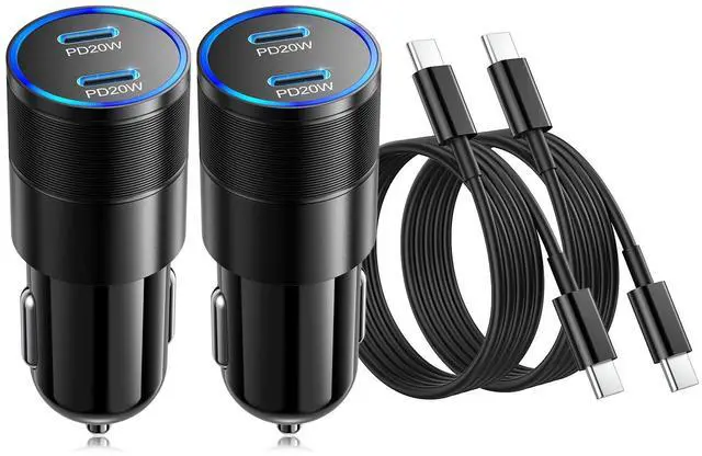 Main image of USB C Car Charger 40W, Dual USB-C PD3.0 Fast Charging Car Charger