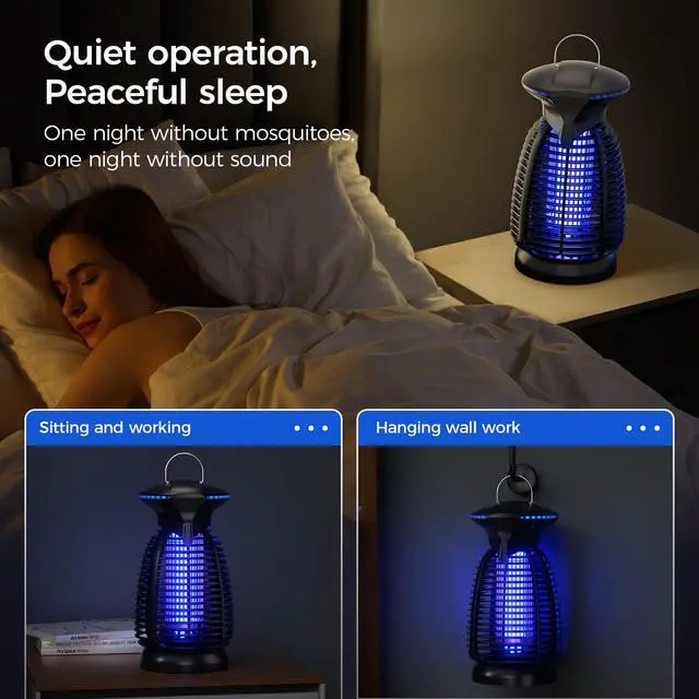 Alt view image 5 of 7 - 4200V LED Bug Zapper for Outdoor and Indoor Use, Mosquito and Fly
