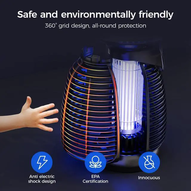 Alt view image 4 of 7 - 4200V LED Bug Zapper for Outdoor and Indoor Use, Mosquito and Fly