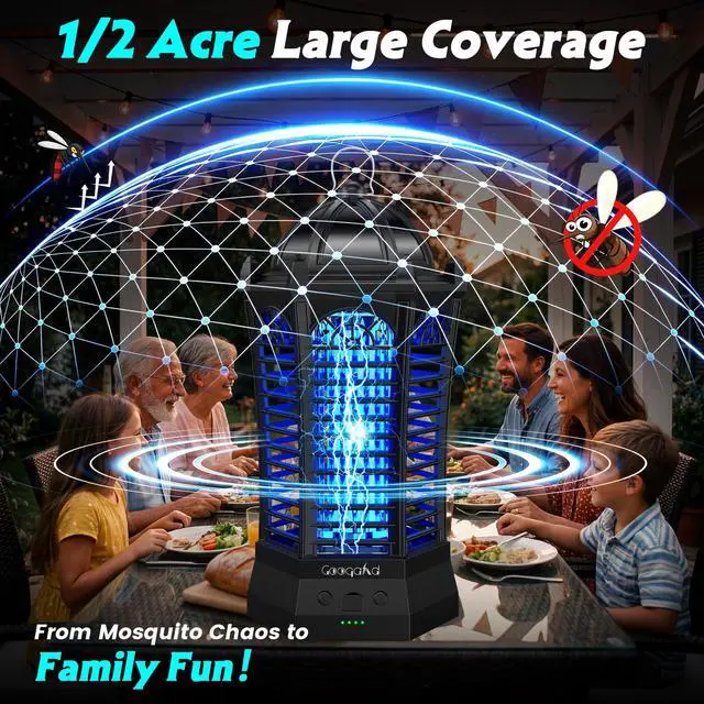 Alt view image 3 of 7 - Bug Zapper Outdoor 2026, 4500V 3-in-1 Rechargeable Bug Zapper Waterproof