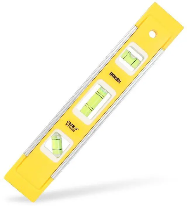 Main image of 9 Inch Magnetic Spirit Level, Leveler Tool, 1-Pack, Yellow