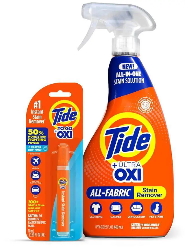 Main image of Laundry Stain Remover Spray with Oxi plus Travel Size Stain Remover Pen, Spot Cleaner for Clothes, Fabric, Upholstery, Carpet, Grease & Tough Stains, 22 Fl Oz Spray + 1 Stain Pen