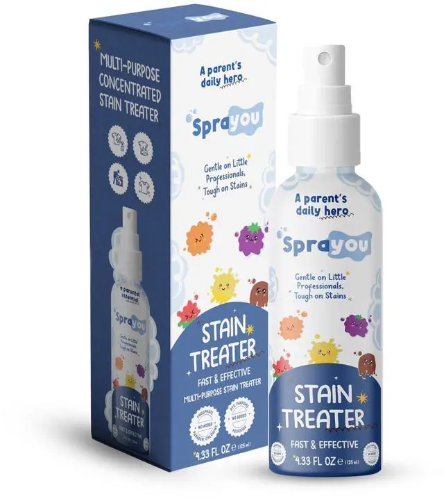 Main image of Fast & Effective Stain Treater Spray, Multi-Purpose Stain Remover, Messy Eater Stain Treater Concentrated Formula, Gentle on Clothing and Baby Textiles, 4.33 fl oz.