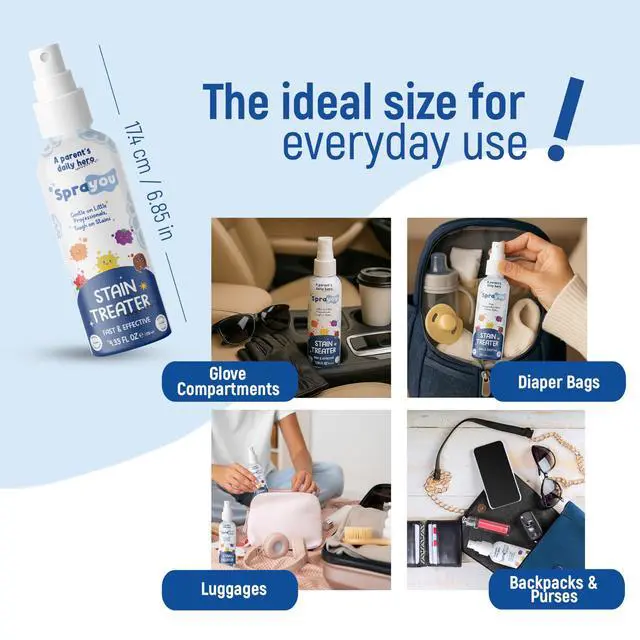 Alt view image 5 of 7 - Fast & Effective Stain Treater Spray, Multi-Purpose Stain Remover, Messy Eater Stain Treater Concentrated Formula, Gentle on Clothing and Baby Textiles, 4.33 fl oz.