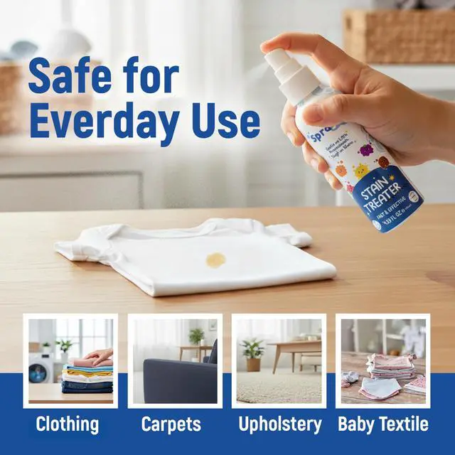 Alt view image 7 of 7 - Fast & Effective Stain Treater Spray, Multi-Purpose Stain Remover, Messy Eater Stain Treater Concentrated Formula, Gentle on Clothing and Baby Textiles, 4.33 fl oz.