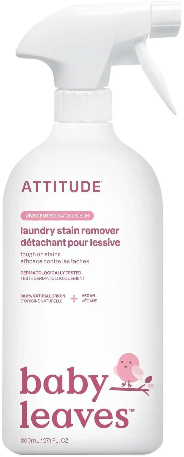 Main image of Baby Laundry Stain Remover, Plant and Mineral-Based Ingredients, Vegan and Cruelty-free Household Products, Unscented, 27.1 Fl Oz