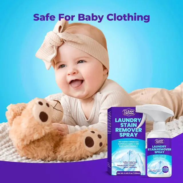 Alt view image 4 of 7 - Laundry Stain Remover Spray (8.45 Fl oz), Spray and Wash Stain Remover for Clothes, Effective on Grease, Coffee, Juice, Baby Food, Formula, Tomato Sauce & Blood, Baby Clothing