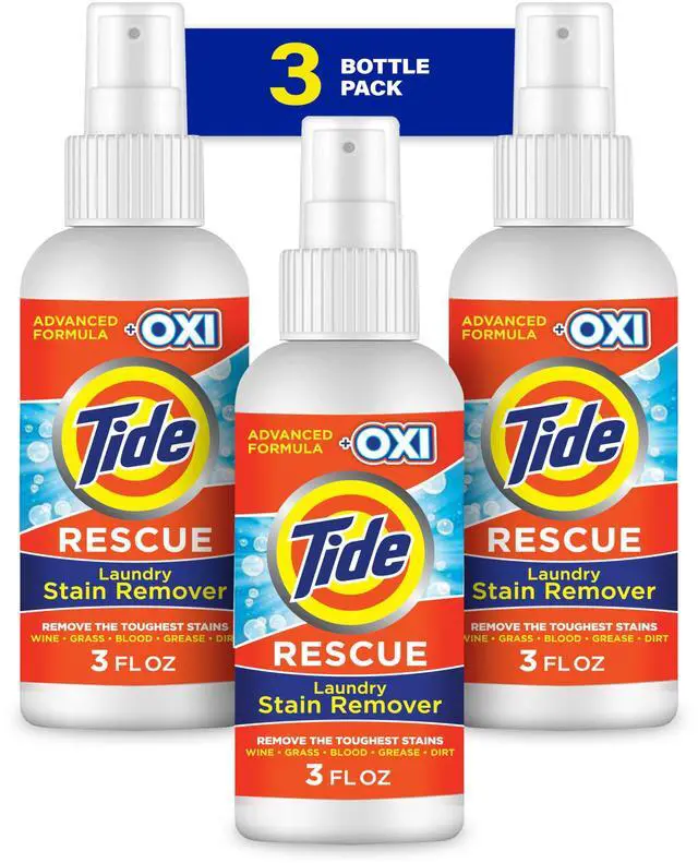 Main image of Laundry Stain Remover Spray with Oxi, Travel Stain Remover for Clothes, Carpet, Upholstery, Pet Bedding, Stain Treater Spray for Tough Stains from Wine, Coffee, Grease, 3 Oz (Pack of 3)