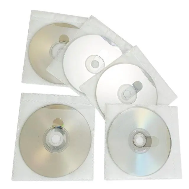 Alt view image 5 of 5 - CD/DVD/BluRay Sleeves,Double-Sided Clear Refill Plastic Sleeve for CD and DVD Storage Binders with Drop-Proof Closure,100 Pack (New White)