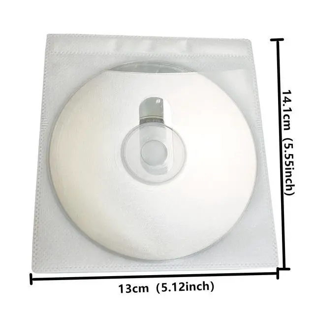 Alt view image 2 of 5 - CD/DVD/BluRay Sleeves,Double-Sided Clear Refill Plastic Sleeve for CD and DVD Storage Binders with Drop-Proof Closure,100 Pack (New White)