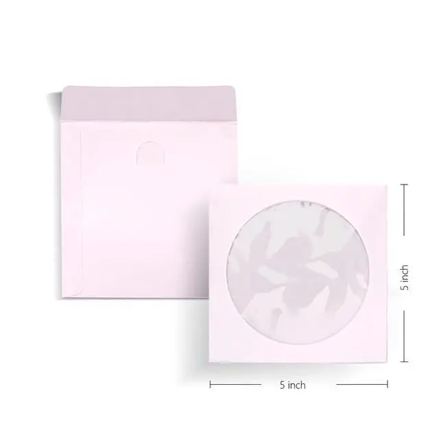 Alt view image 5 of 7 - 100pcs CD DVD Sleeves, White Paper CD DVD Sleeves Envelope Holder with Clear Window and Flap,120g Heavy Weight