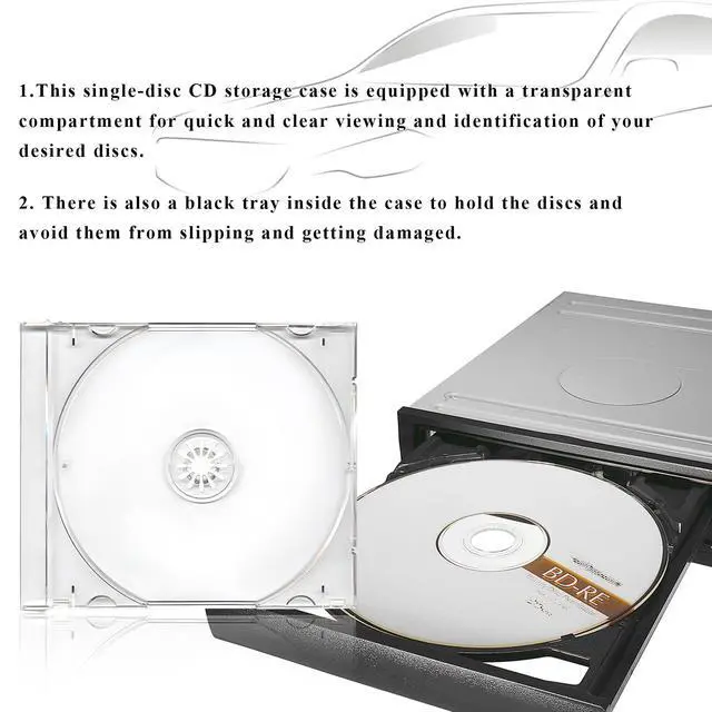 Alt view image 4 of 6 - 6 PCS Standard Single Clear CD Jewel Case, 10 mm Thin Clear CD Storage Case with Assembled Tray, Square-Shaped Single Plastic Disc DVD Storage Box Replacement for Most Cars (Transparent)