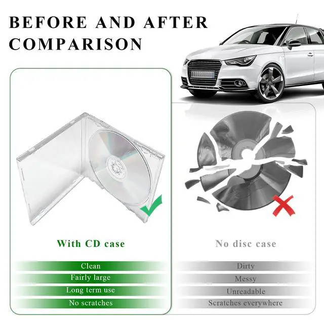 Alt view image 6 of 6 - 6 PCS Standard Single Clear CD Jewel Case, 10 mm Thin Clear CD Storage Case with Assembled Tray, Square-Shaped Single Plastic Disc DVD Storage Box Replacement for Most Cars (Transparent)